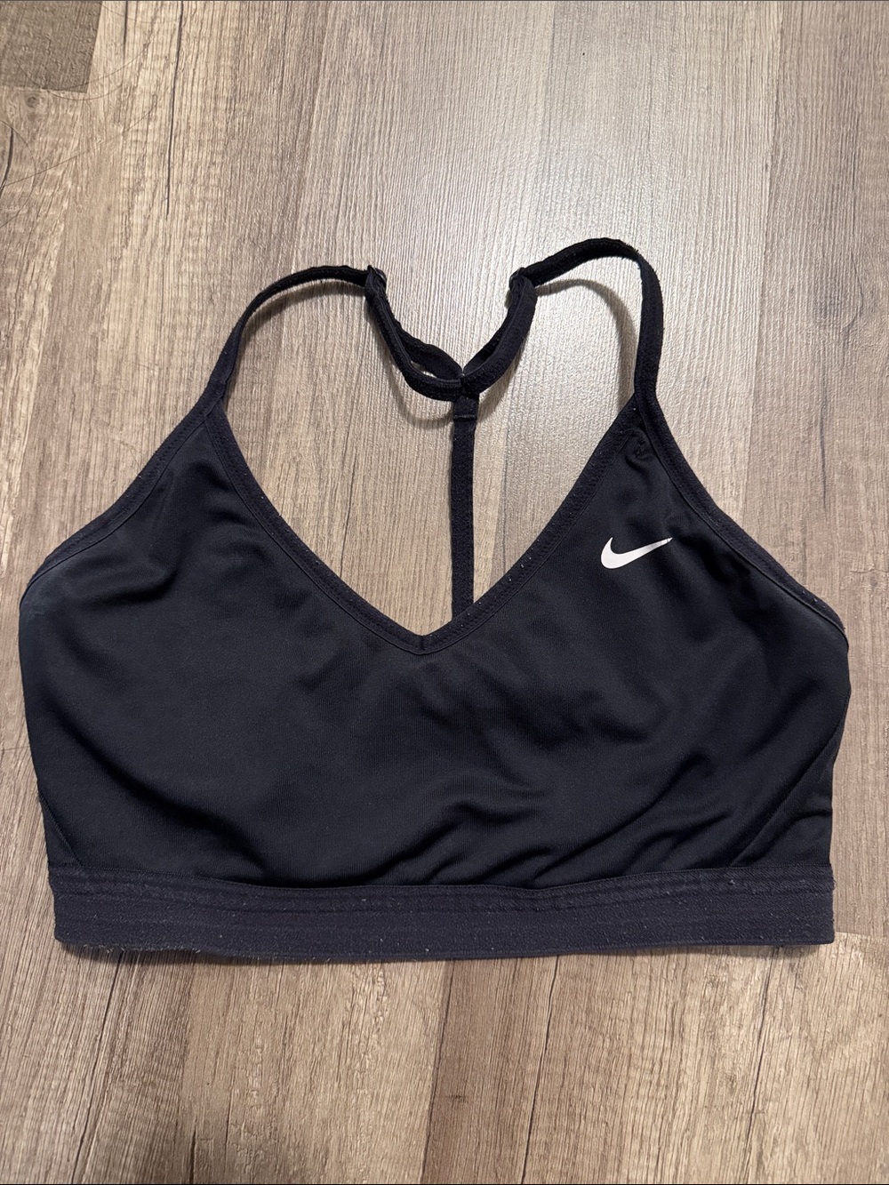 Nike Black Racerback Sports Bralette with White Swoosh
